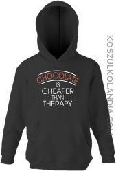 Chocolate is cheaper than therapy - Bluza dziecięca z kapturem czarna