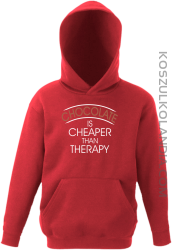 Chocolate is cheaper than therapy - Bluza dziecięca z kapturem czerwona 