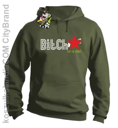 Bitch on a diet - Bluza męska z kapturem khaki