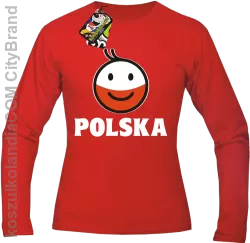 POLSKA emotikon dwukolorowy-Longsleeve męski czerwony