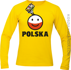 POLSKA emotikon dwukolorowy-Longsleeve męski żółty