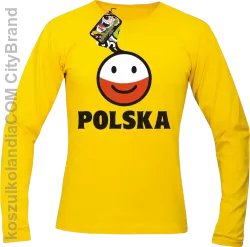 POLSKA emotikon dwukolorowy-Longsleeve męski żółty