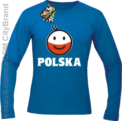 POLSKA emotikon dwukolorowy-Longsleeve męski niebieski