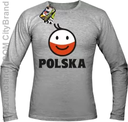 POLSKA emotikon dwukolorowy-Longsleeve męski melanż