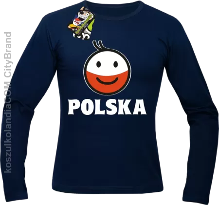 POLSKA emotikon dwukolorowy-Longsleeve męski