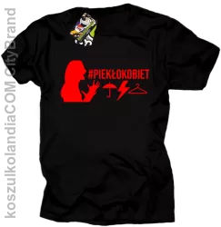 Kobieta krzycząca PIEKŁO KOBIET - t-shirt męski czarna