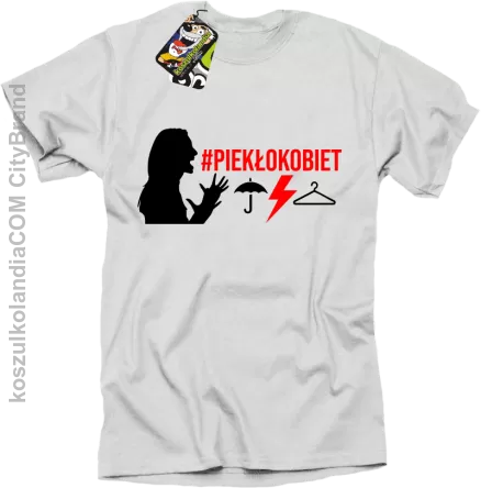 Kobieta krzycząca PIEKŁO KOBIET - t-shirt męski biała