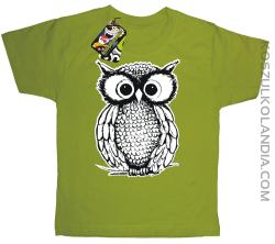 Mądra sowa ART - koszulka dziecięca kiwi 