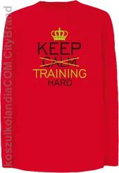 Keep Calm and TRAINING HARD - Longsleeve dziecięcy czerwony 