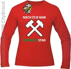 Niech żyje nam górniczy stan -  Longsleeve męski czerwony 