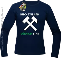 Niech żyje nam górniczy stan -  Longsleeve męski granat