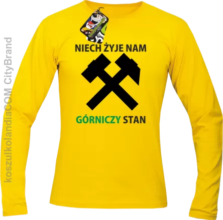 Niech żyje nam górniczy stan -  Longsleeve męski żółty 