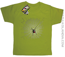 Pajęczyna z pająkiem - koszulka dziecięca kiwi