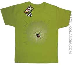 Pajęczyna z pająkiem - koszulka dziecięca kiwi
