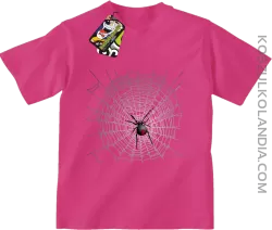 Pajęczyna z pająkiem - koszulka dziecięca fuksja