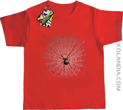 Pajęczyna z pająkiem - koszulka dziecięca czerwona