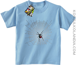 Pajęczyna z pająkiem - koszulka dziecięca błękitna