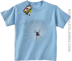 Pajęczyna z pająkiem - koszulka dziecięca błękitna
