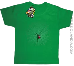 Pajęczyna z pająkiem - koszulka dziecięca zielona