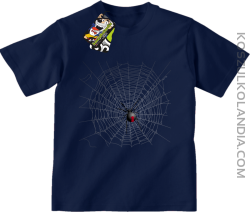 Pajęczyna z pająkiem - koszulka dziecięca granatowa