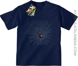 Pajęczyna z pająkiem - koszulka dziecięca granatowa