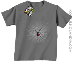 Pajęczyna z pająkiem - koszulka dziecięca szara
