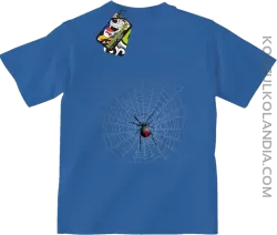 Pajęczyna z pająkiem - koszulka dziecięca niebieska