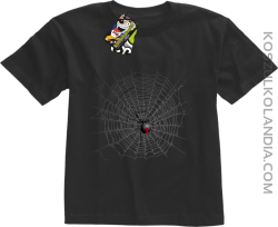 Pajęczyna z pająkiem - koszulka dziecięca czarna