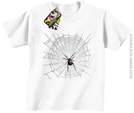 Pajęczyna z pająkiem - koszulka dziecięca biała