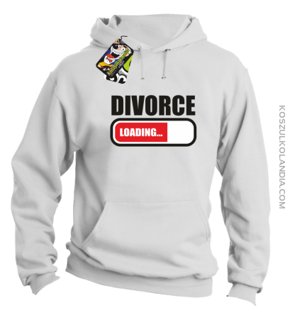 DIVORCE - loading - Bluza z kapturem biała