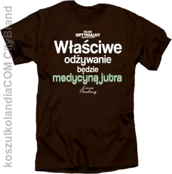 Właściwe odżywianie będzie medycyną jutra - koszulka męska brązowa