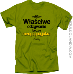 Właściwe odżywianie będzie medycyną jutra - koszulka męska kiwi