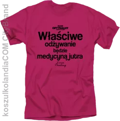 Właściwe odżywianie będzie medycyną jutra - koszulka męska różowa