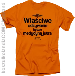 Właściwe odżywianie będzie medycyną jutra - koszulka męska pomarańczowa