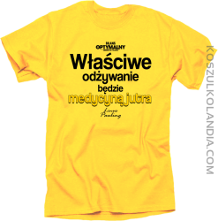 Właściwe odżywianie będzie medycyną jutra - koszulka męska żółta