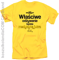 Właściwe odżywianie będzie medycyną jutra - koszulka męska żółta