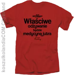 Właściwe odżywianie będzie medycyną jutra - koszulka męska czerwona