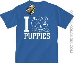 I love puppies - kocham szczeniaki - Koszulka dziecięca royal