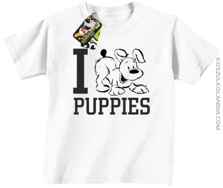 I love puppies - kocham szczeniaki - Koszulka dziecięca