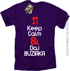 Keep calm and daj buziaka - Koszulka Męska - Fioletowy