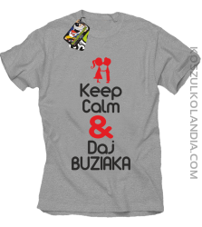 Keep calm and daj buziaka - Koszulka Męska - Melanżowy