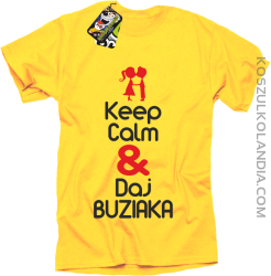 Keep calm and daj buziaka - Koszulka Męska - Żółty
