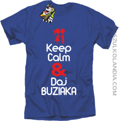 Keep calm and daj buziaka - Koszulka Męska - Niebieski