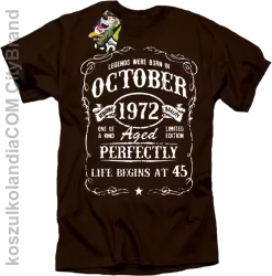 Legends were born in October Aged Perfectly - Koszulka męska brąz