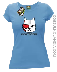 KOTOCOP - Koszulka damska  błękitna 