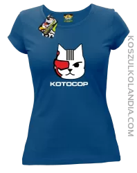 KOTOCOP - Koszulka damska  niebieska 