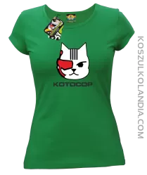 KOTOCOP - Koszulka damska  zielona 