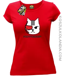 KOTOCOP - Koszulka damska  czerwona 