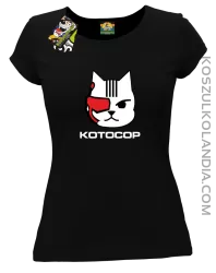 KOTOCOP - Koszulka damska  czarna 