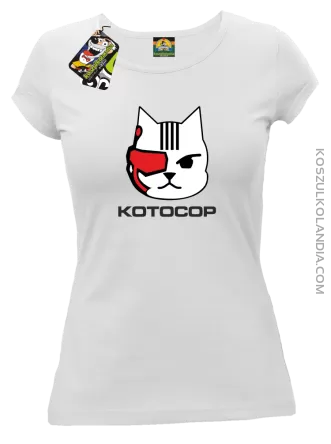 KOTOCOP - Koszulka damska  biała 